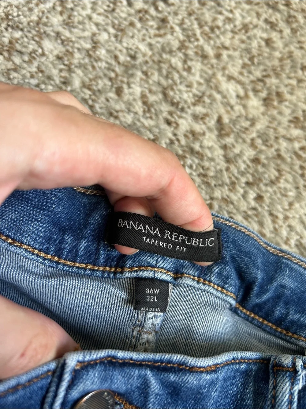 Banana Republic Tapered Fit Jeans Stretch Comfy Casual 36 X 32 Fall Denim